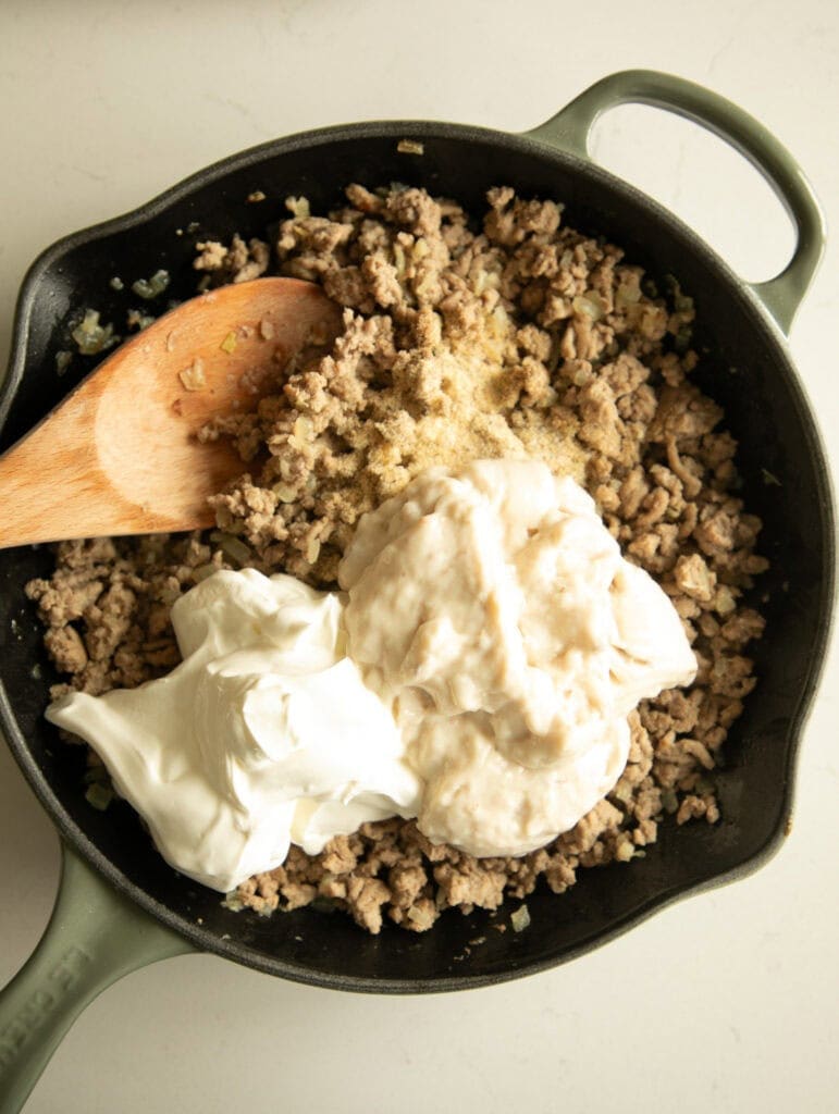 ground turkey with canned soup and sour cream