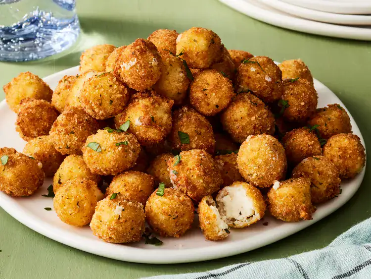 Fried balls of boursin cheese