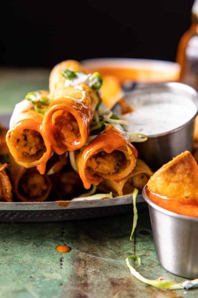Crispy buffalo taquitos