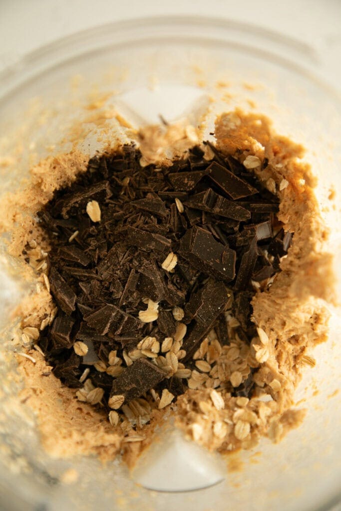 oats and chocolate into batter