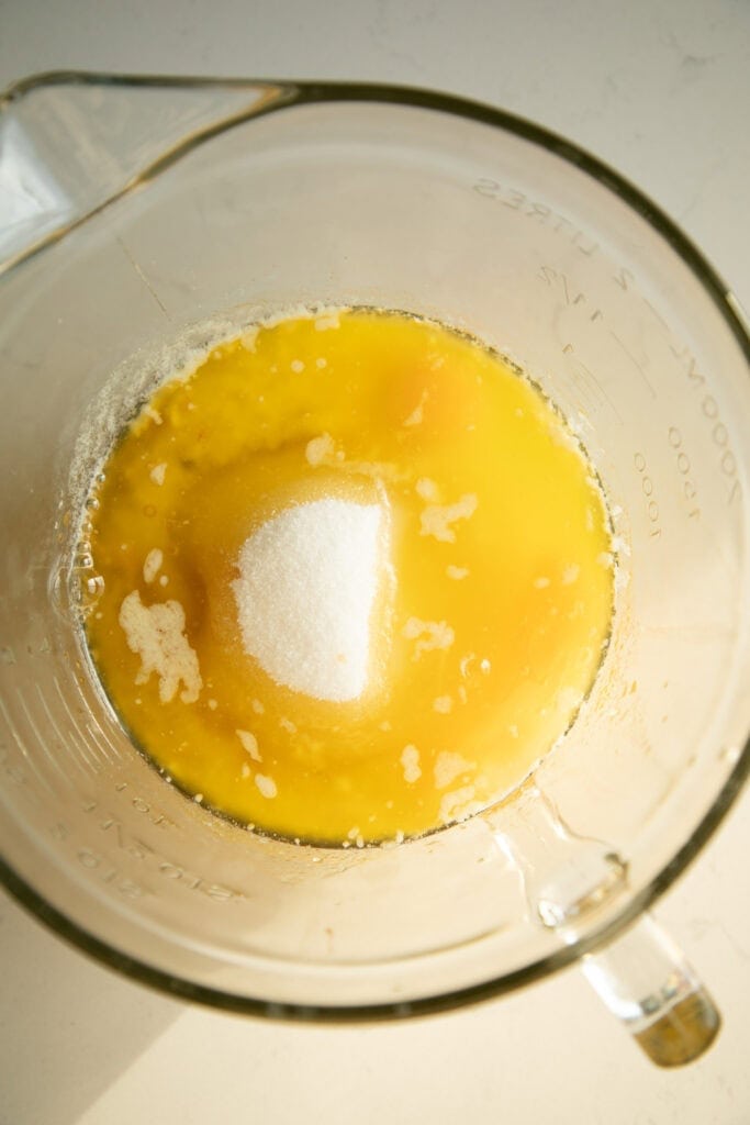 melted butter and sugar