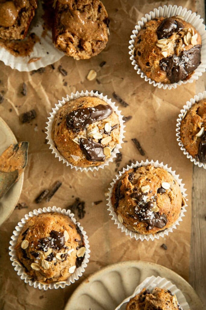 fresh baked chocolate chunk muffins