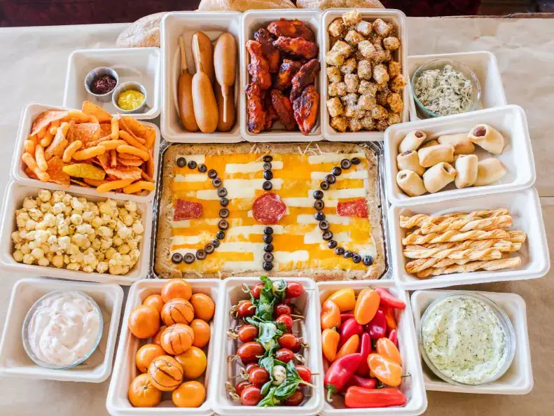 game day snack board