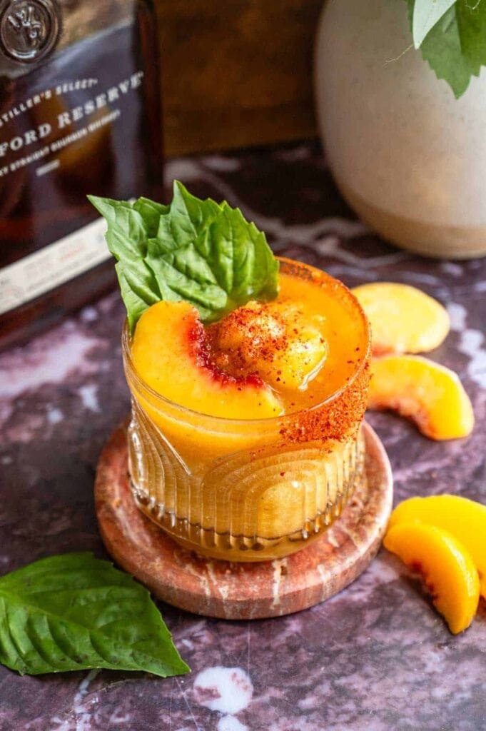 Peach slush cocktail