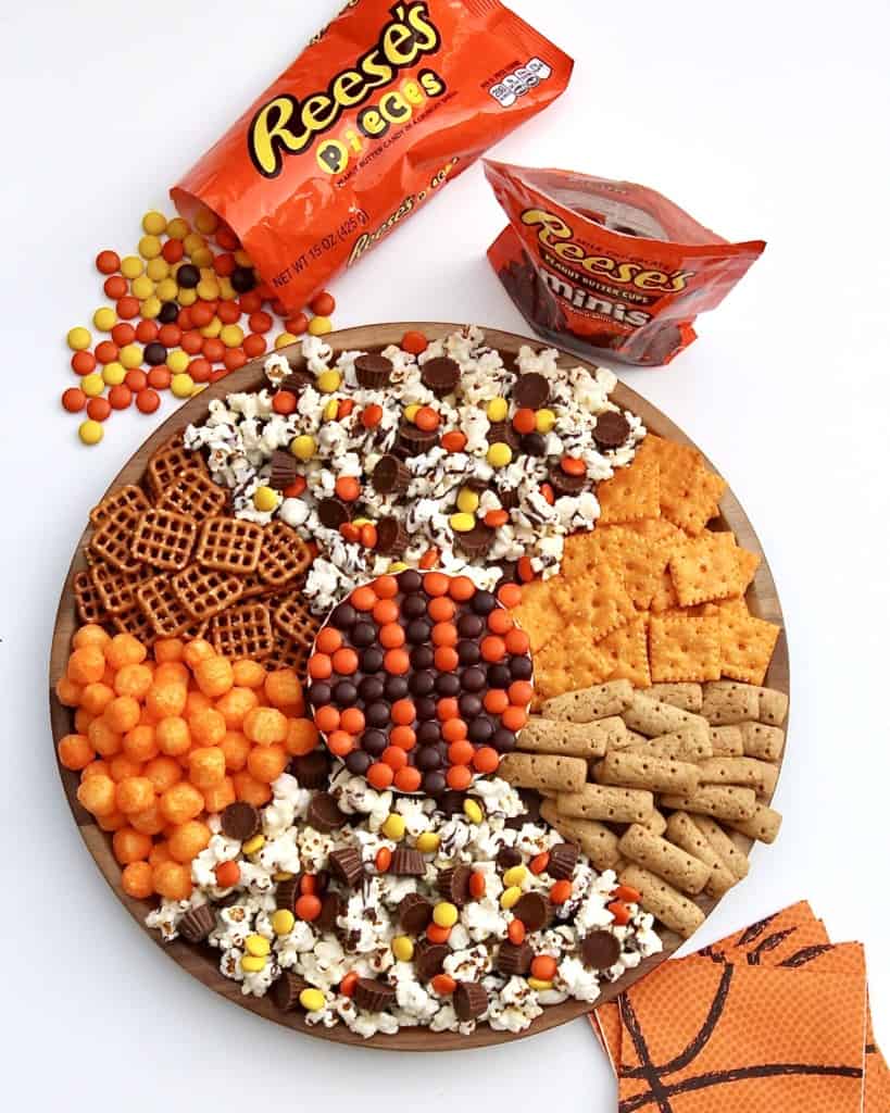 basketball themed snack board