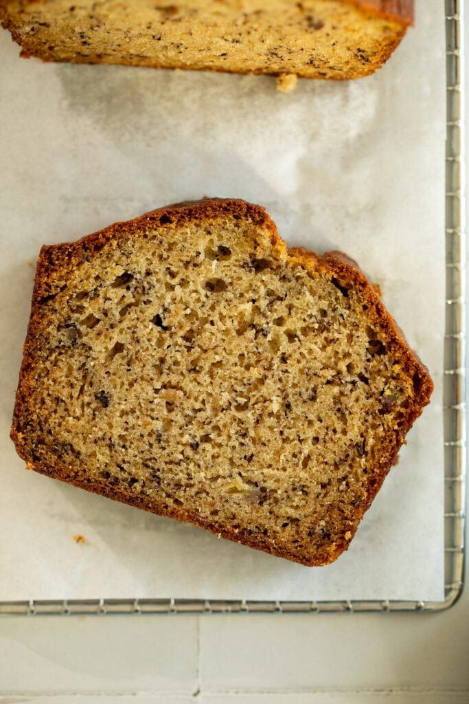 slice of classic banana bread