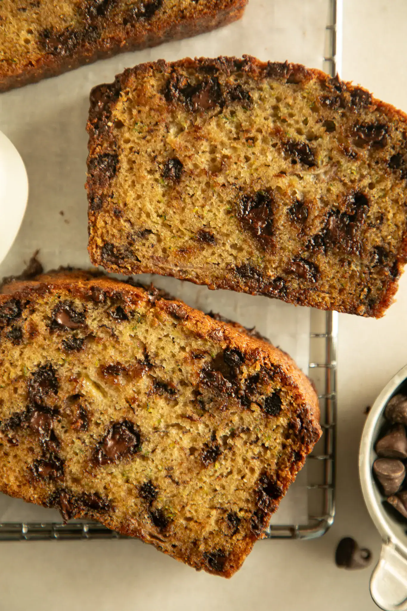 Moist Chocolate Chip Banana Zucchini Bread