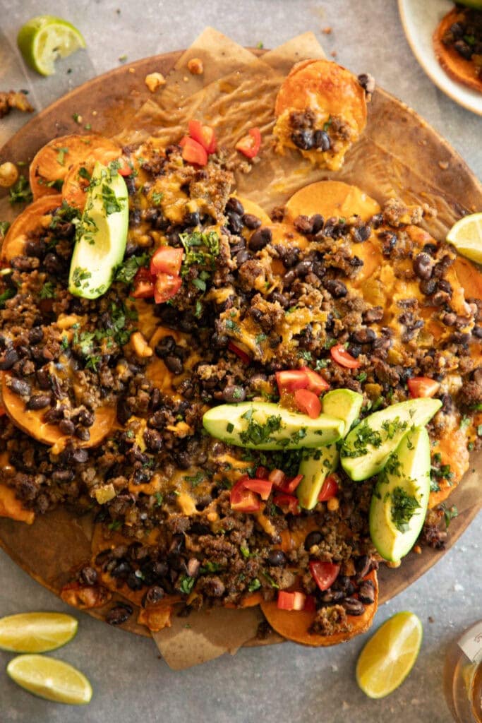 pan with sweet potato nachos