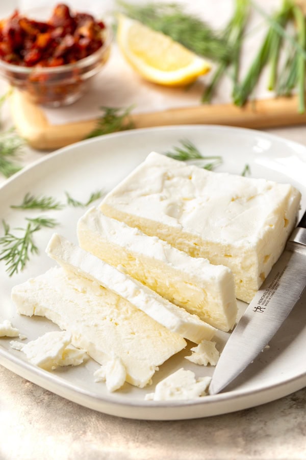 block of feta cheese