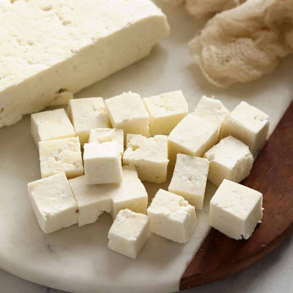 cubes of paneer cheese
