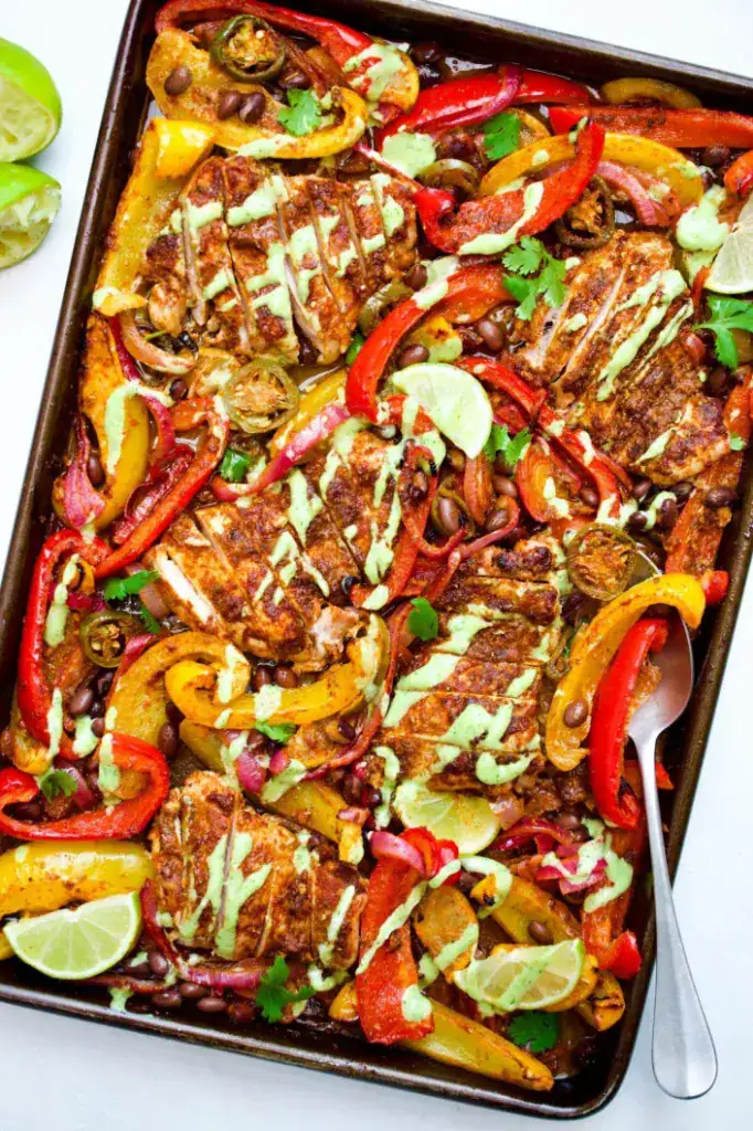 sheet pan chicken and peppers