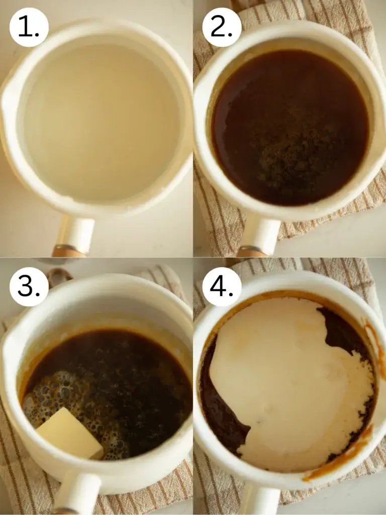 step by step images for the caramel