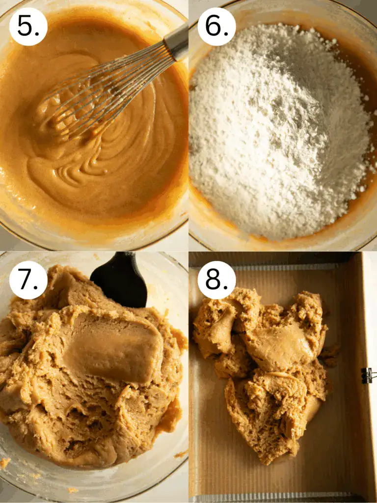 Steps 5-8 on how to make the peanut butter dough
