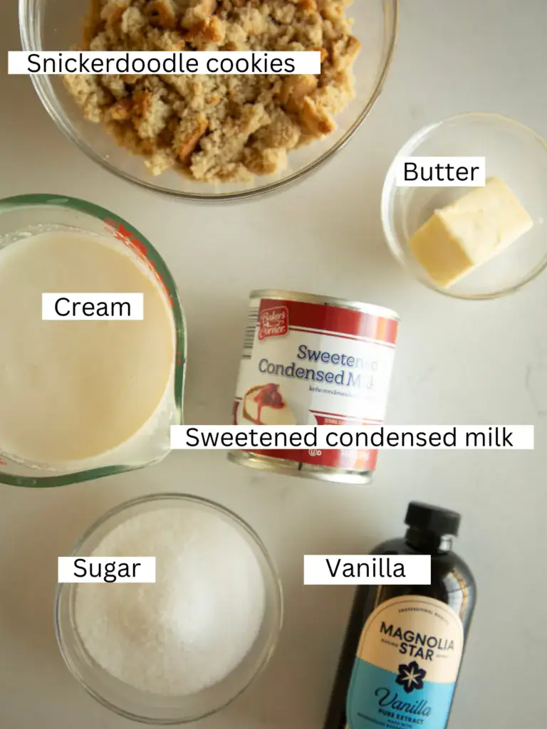 labeled ingredients for the no-churn ice cream 