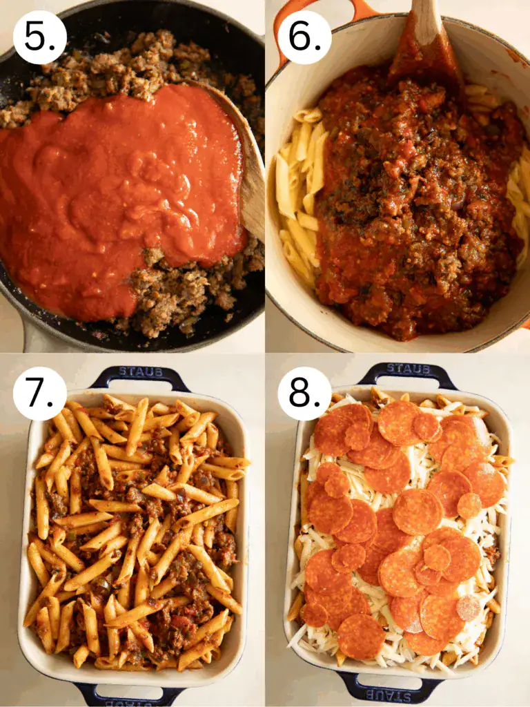 step by step images on how to make the casserole