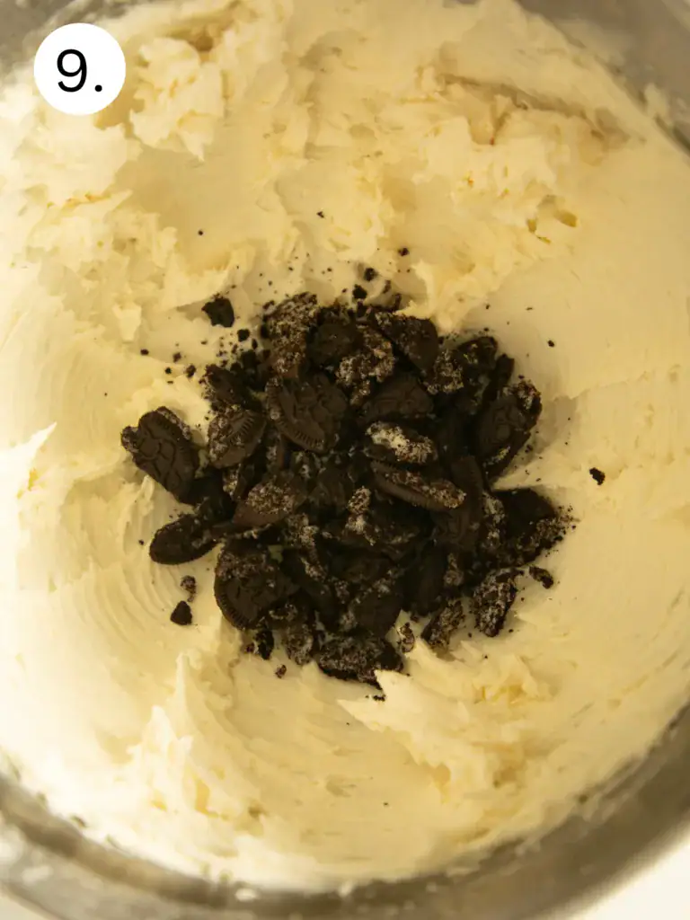 step 9, creaming butter in a stand mixer