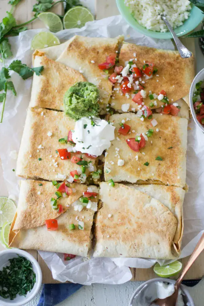 sliced sheet pan quesdaillas