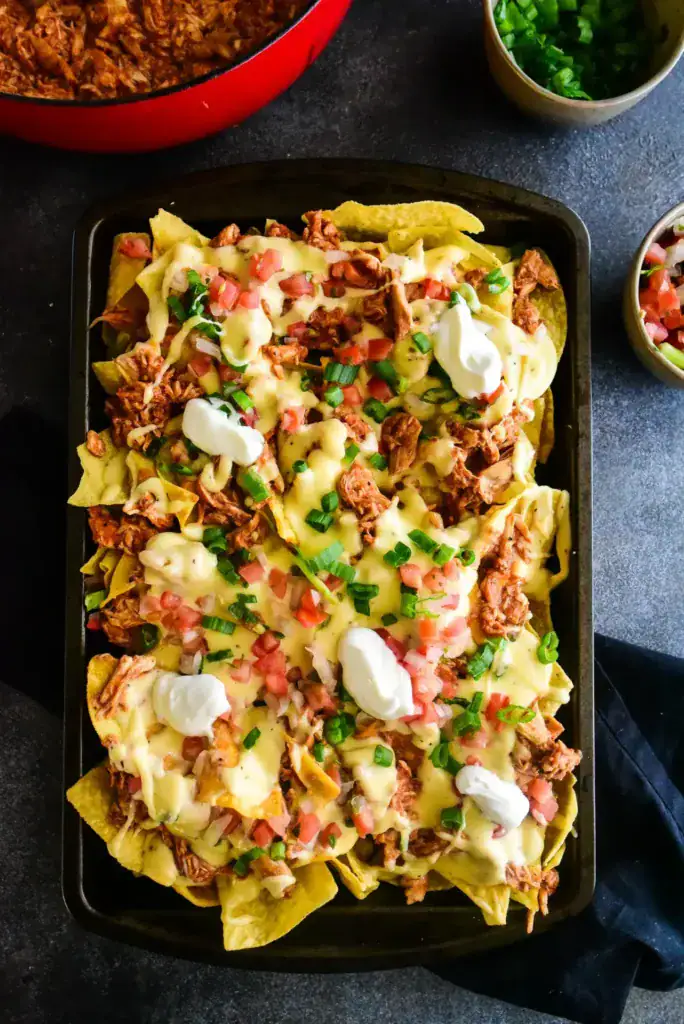 sheet pan chicken nachos