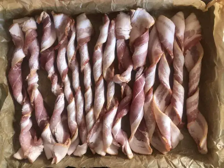 strips of twisted bacon 