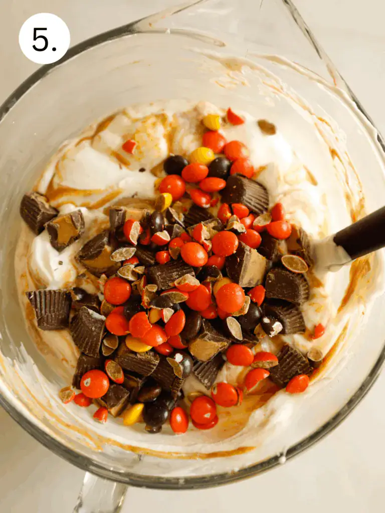 mixing bowl with ice cream ingredients