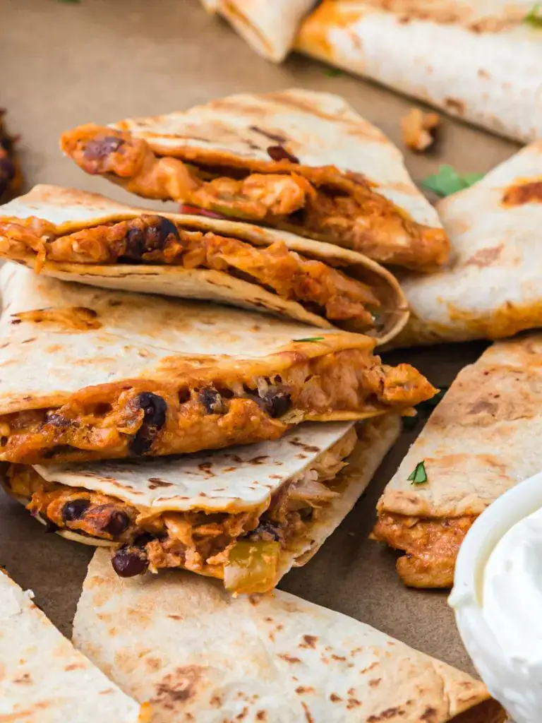 baked quesadilla slices