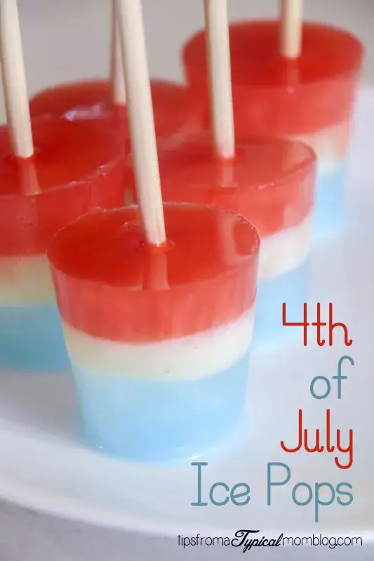 red white and blue ice pops