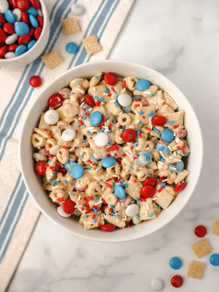 bowl of cereal snack mix