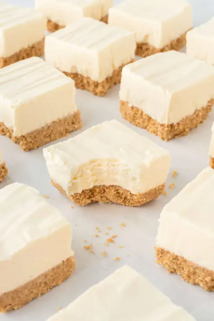 thick and creamy cheesecake bites