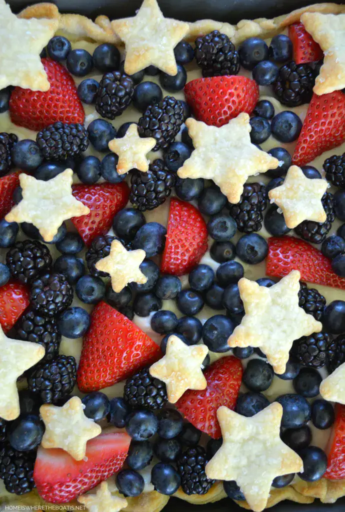 pie crust with berries and star shapes