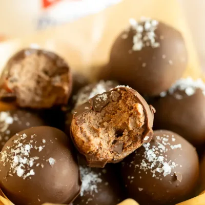 Close-up of a single bite showing fudgy texture inside