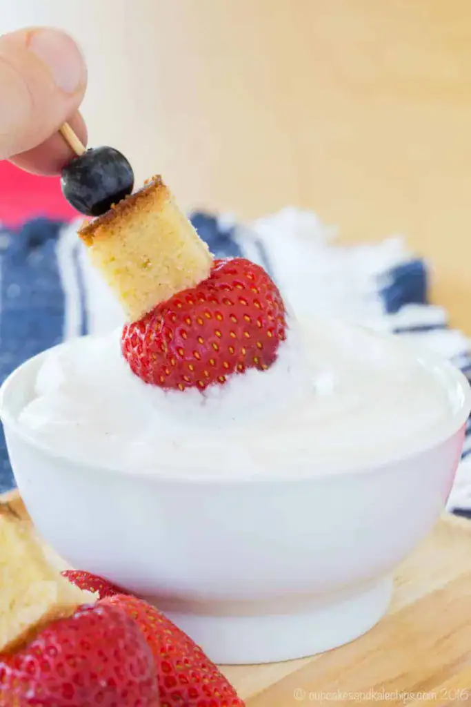 mini kabob with pound cake, and berries