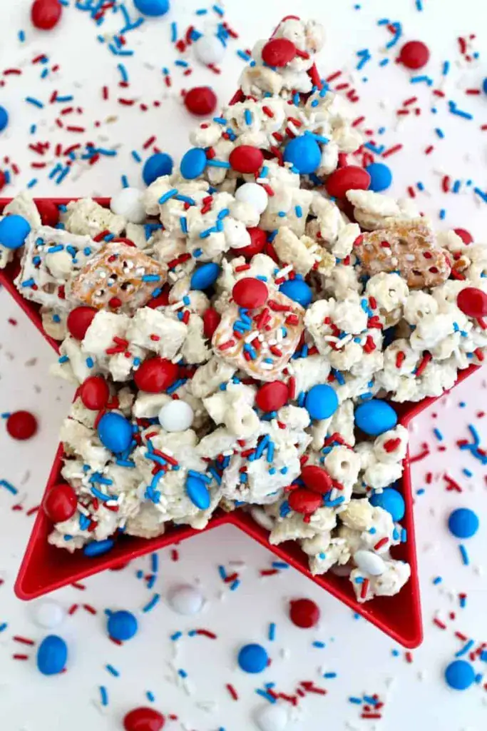 red white and blue snack mix