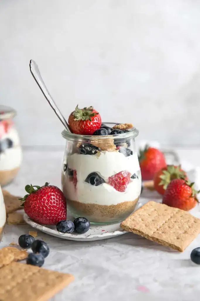 glass jar with a parfait