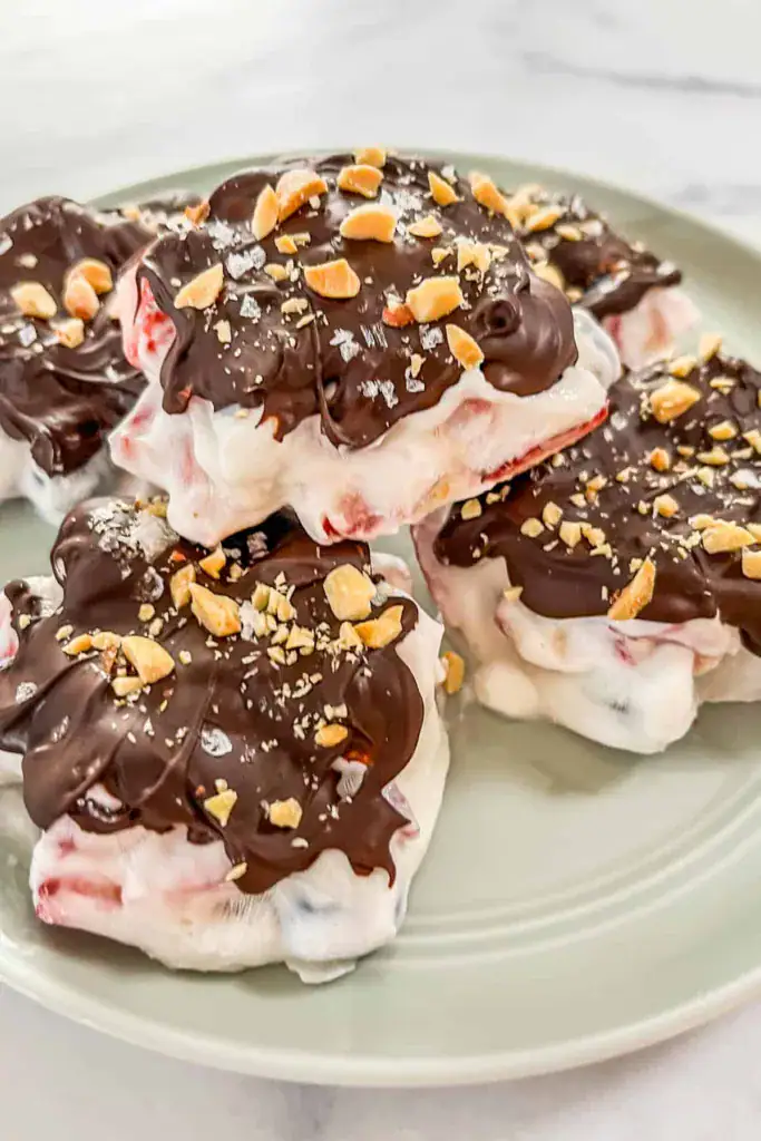 fruit and yogurt clusters with chocolate