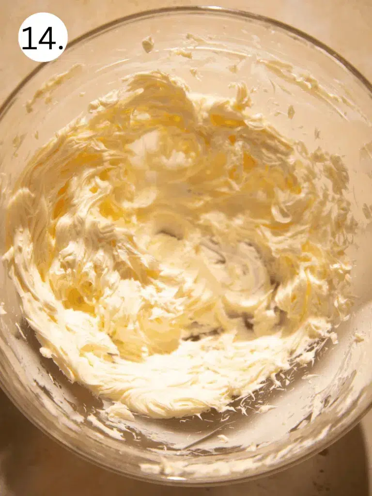 Fluffy whipped butter in a mixing bowl, ready to be flavored.