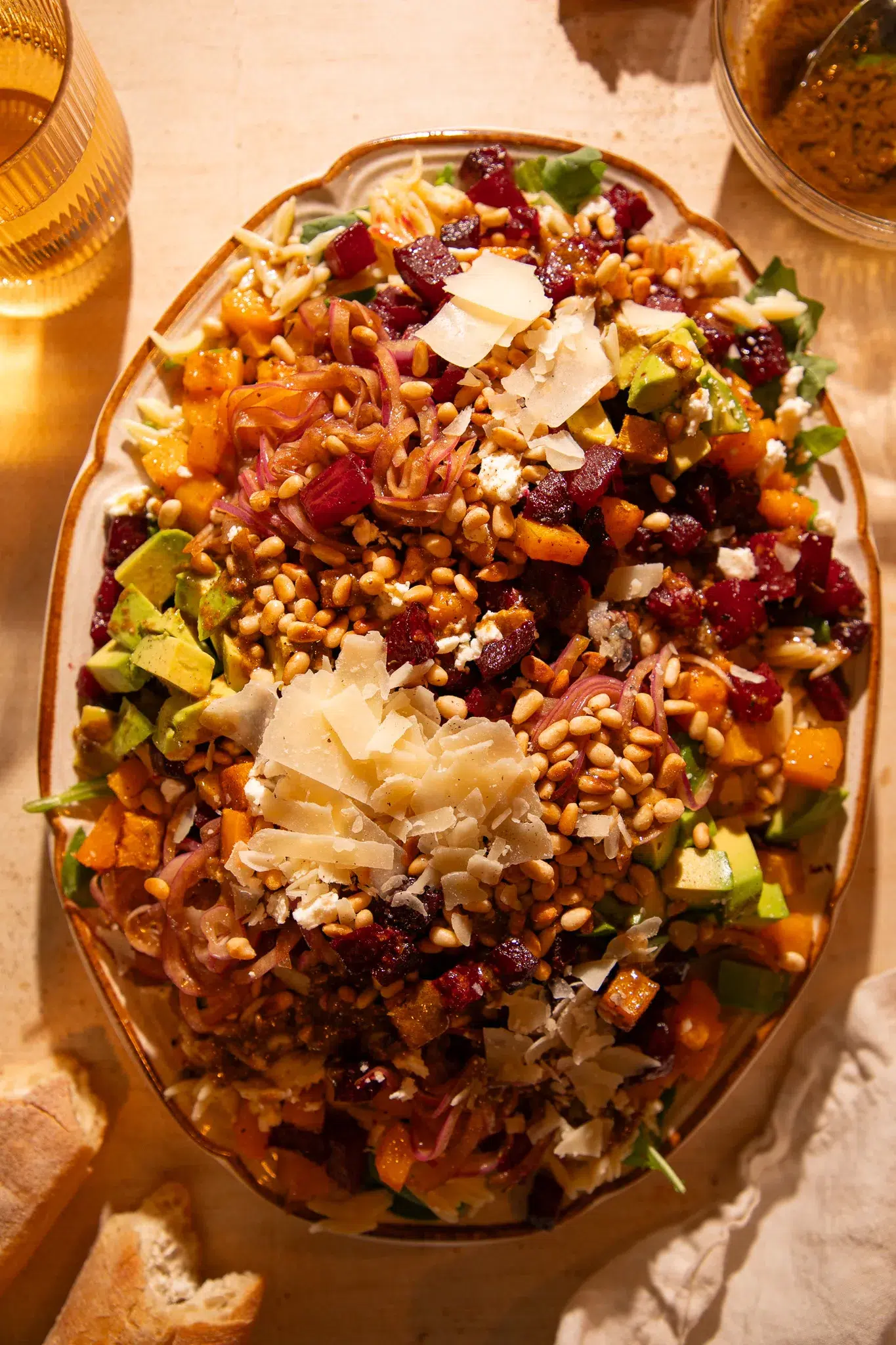 Warm Roasted Beet and Orzo Salad with Balsamic Vinaigrette