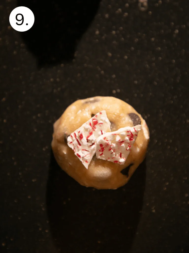 cookie dough ball on a sheet pan